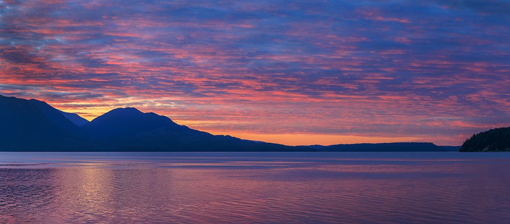 USA, Washington State, Seabeck. Panoramic sunset over Hood Canal. art print by Jaynes Gallery for $57.95 CAD