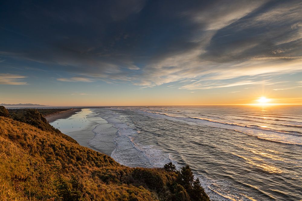 Sunset clouds over Benson Beach at Cape Disappointment State Park in Washington State, USA art print by Chuck Haney for $57.95 CAD