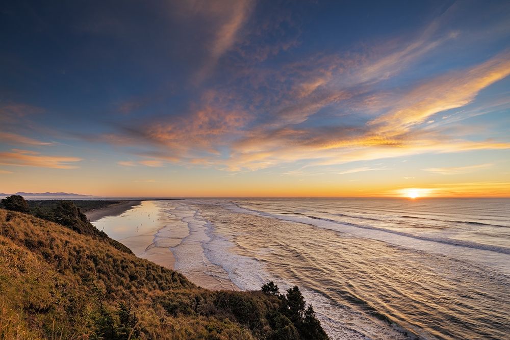 Sunset clouds over Benson Beach at Cape Disappointment State Park in Washington State, USA art print by Chuck Haney for $57.95 CAD