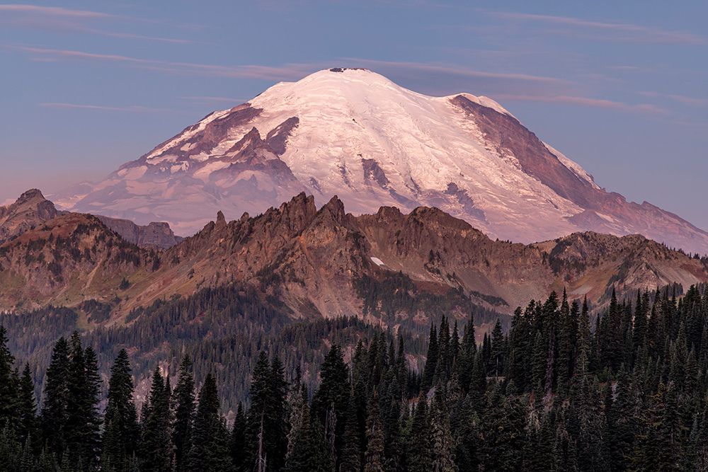 Mount Rainier at sunrise in Mount Rainier National Park-Washington State-USA art print by Chuck Haney for $57.95 CAD