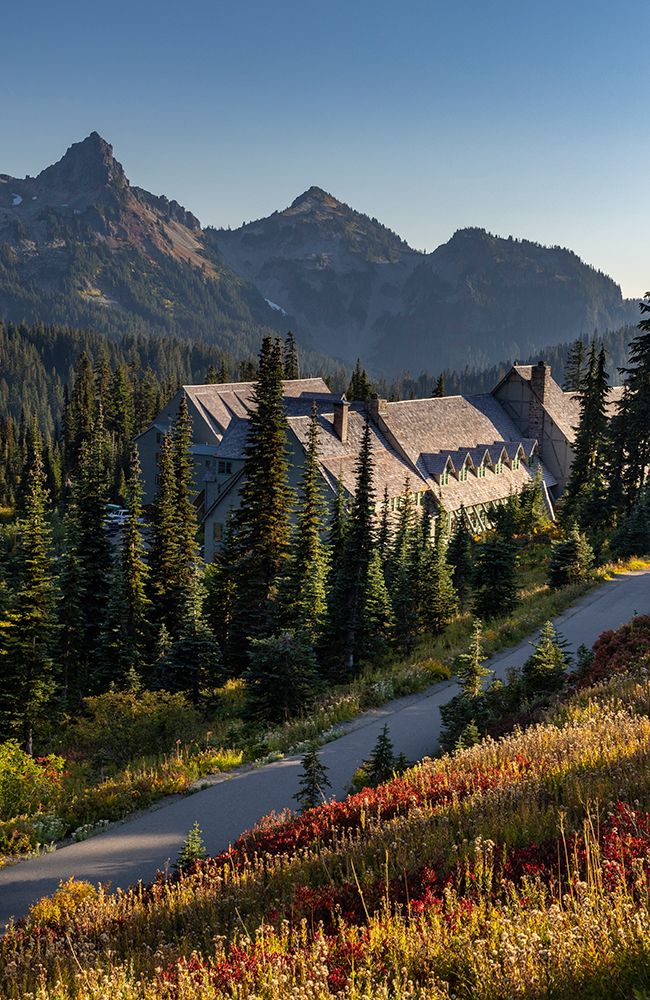 Fall color at the Paradise Inn in Mount Rainier National Park-Washington State-USA art print by Chuck Haney for $57.95 CAD