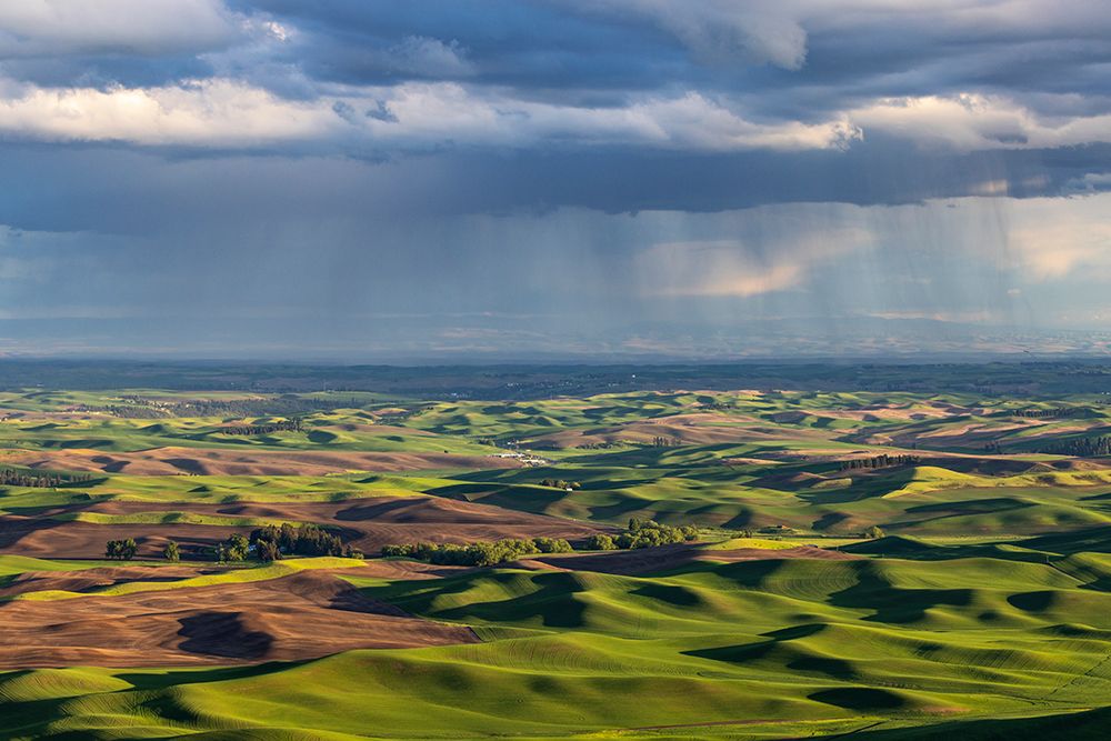 Stormy clouds over rolling hills from Steptoe Butte near Colfax-Washington State-USA art print by Chuck Haney for $57.95 CAD