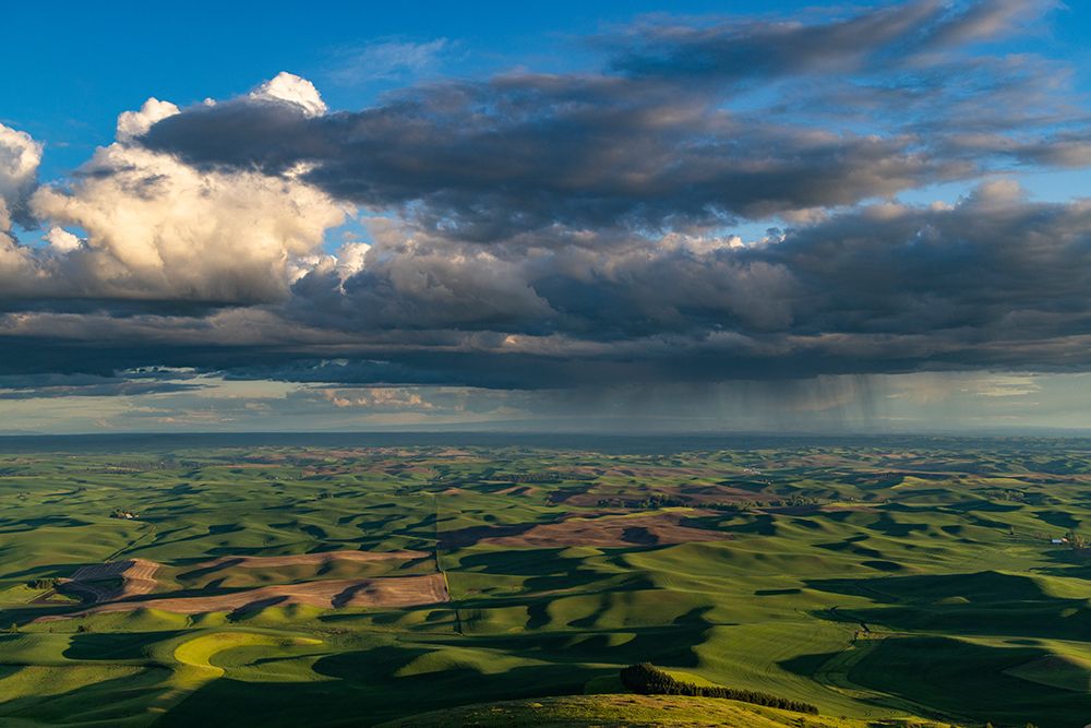 Stormy clouds over rolling hills from Steptoe Butte near Colfax-Washington State-USA art print by Chuck Haney for $57.95 CAD
