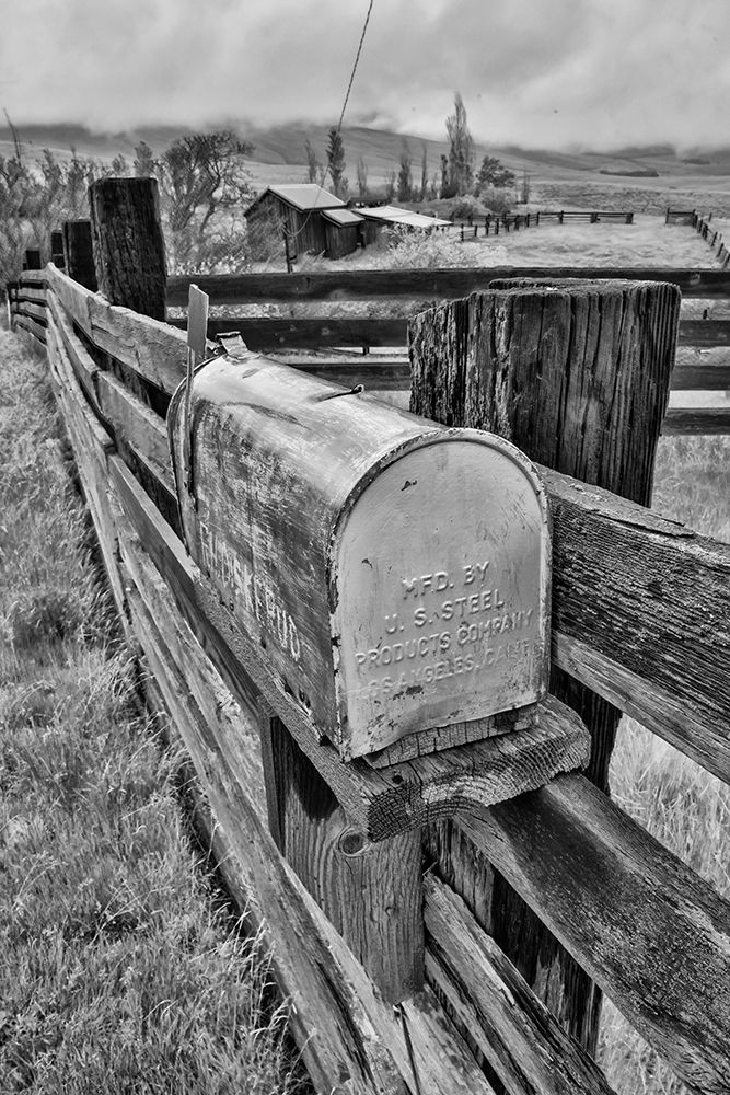 USA, Washington State. Columbia Hills State Park with barn and fence line art print by Darrell Gulin for $57.95 CAD
