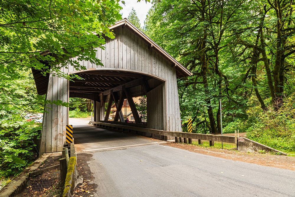 Washington State-Woodland Covered bridge over Cedar Creek near Vancouver-Washington art print by Emily Wilson for $57.95 CAD