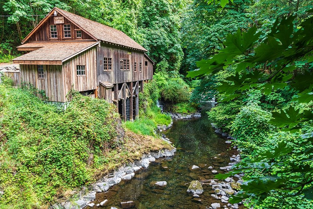 Washington State-Woodland Cedar Creek Grist Mill-near Vancouver-Washington art print by Emily Wilson for $57.95 CAD