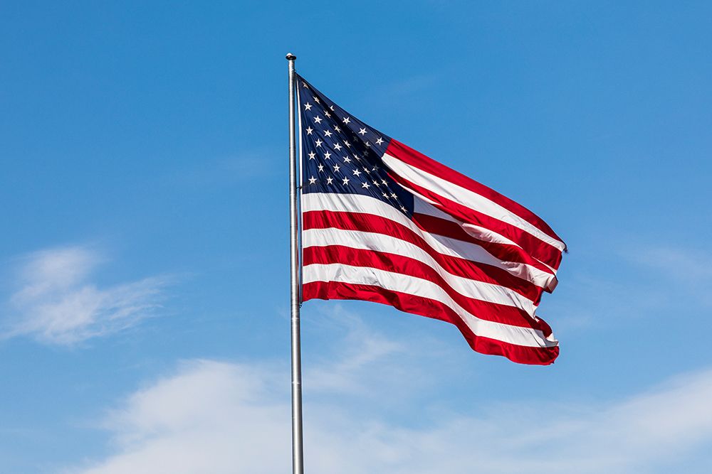 USA-Washington State-Palouse Pullman USA Flag-blowing in breeze art print by Emily M. Wilson for $57.95 CAD