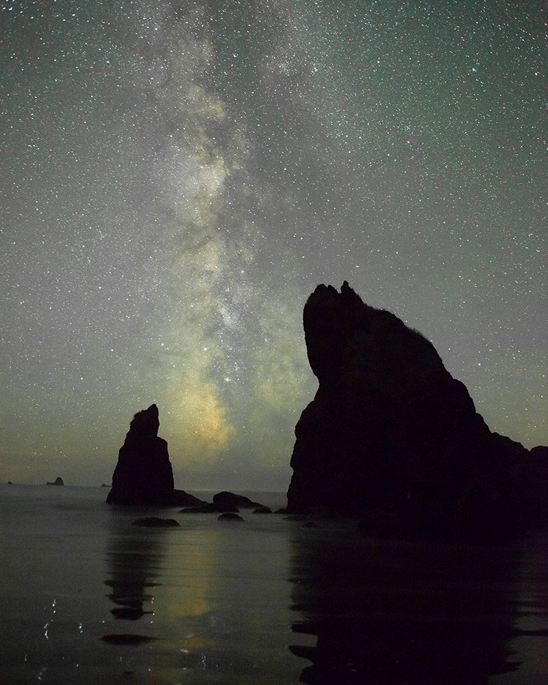The Milky Way rising behind sea stacks on Ruby Beach-Olympic National Park-Washington State art print by Greg Probst for $57.95 CAD