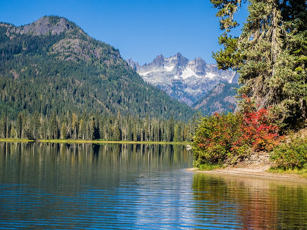 USA-Washington State-Kittitas County. Cooper Lake in the Central Washington Cascade Mountains. art print by Julie Eggers for $57.95 CAD
