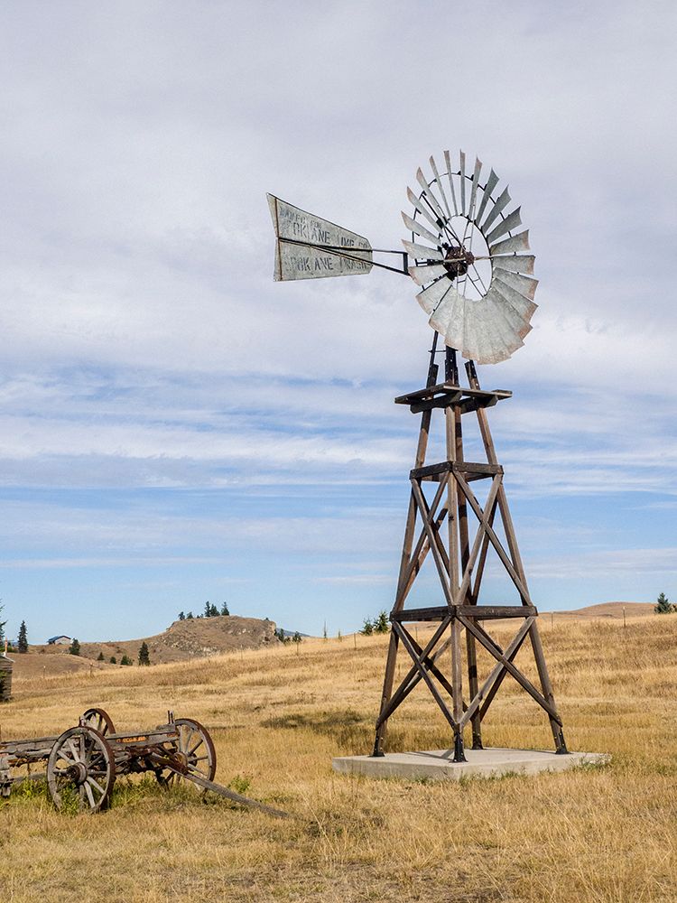 USA-Washington State-Molson-Okanogan County. Windmill in the ghost town. art print by Julie Eggers for $57.95 CAD