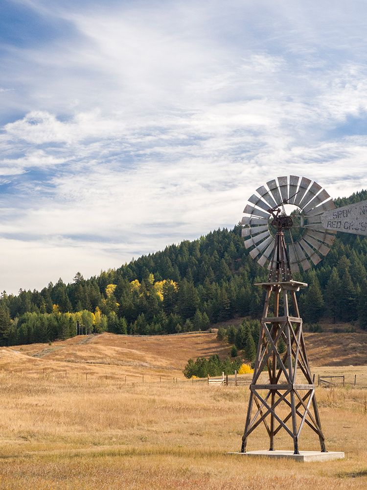USA-Washington State-Molson-Okanogan County. Windmill in the ghost town. art print by Julie Eggers for $57.95 CAD