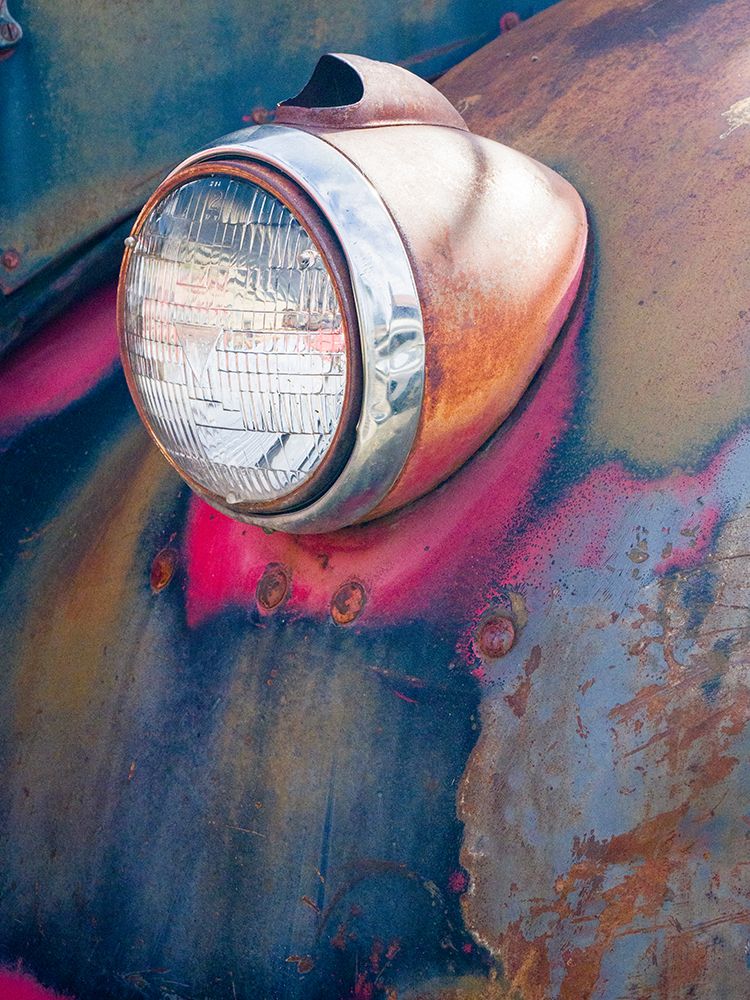Close-up detail of an old General Motors truck in a historic ghost town. art print by Julie Eggers for $57.95 CAD