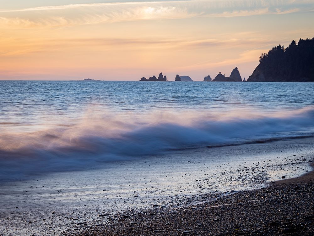 Rialto Beach, Olympic Peninsula, Washington State. Surf and sand at sunset. art print by Merrill Images for $57.95 CAD