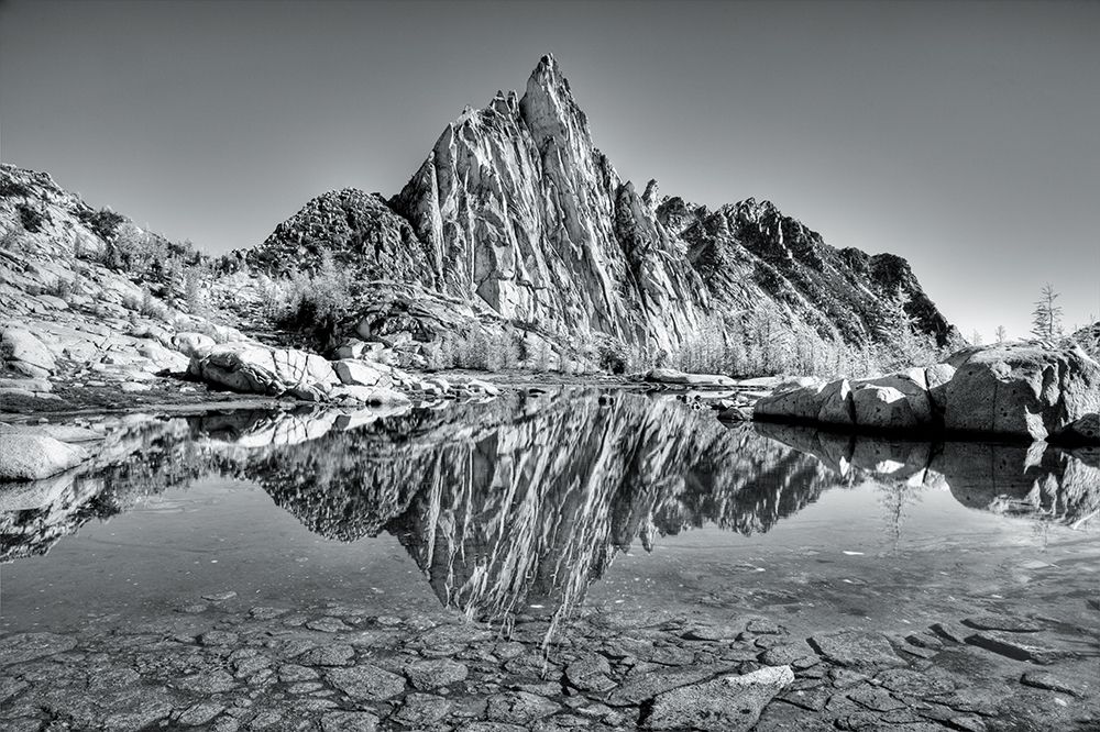 Washington State Alpine Lakes Wilderness-Enchantment Lakes-Prusik Peak reflected in Gnome Tarn art print by Jamie and Judy Wild for $57.95 CAD