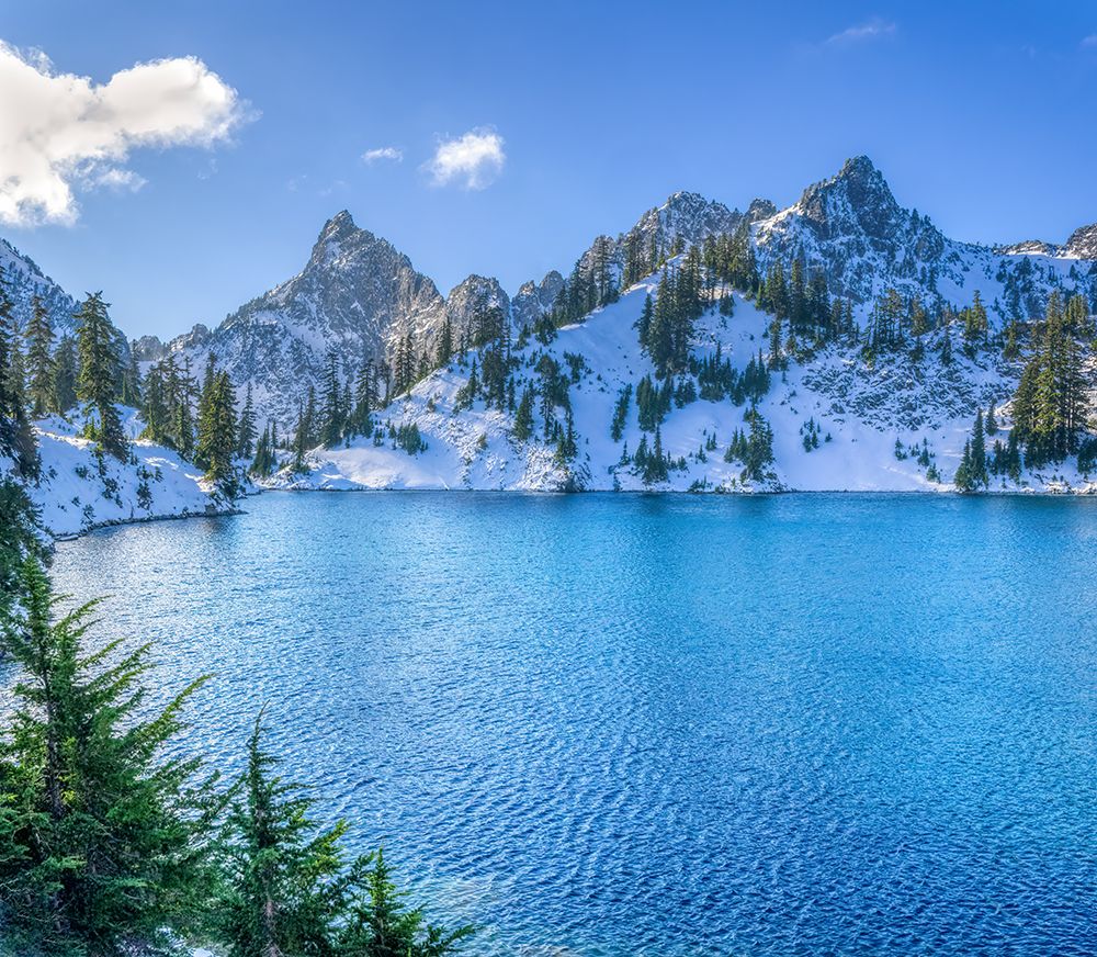 USA-Washington State-Alpine Lakes Wilderness Gem Lake and Kaleetan Peak with new snow art print by Jamie and Judy Wild for $57.95 CAD