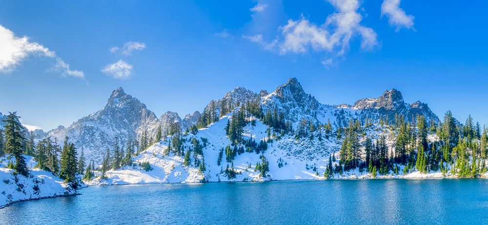 USA-Washington State-Alpine Lakes Wilderness View of Gem Lake and Kaleetan Peak with snow art print by Jamie and Judy Wild for $57.95 CAD