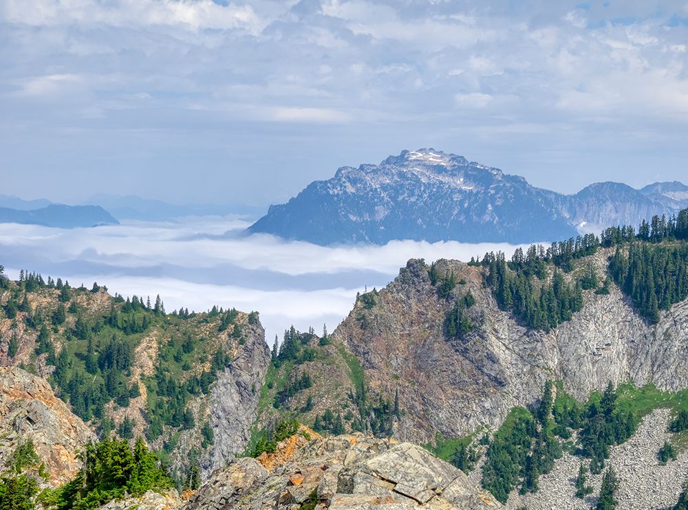 USA-Washington State Central Cascades-Big Snow Mountain and low fog layer art print by Jamie and Judy Wild for $57.95 CAD