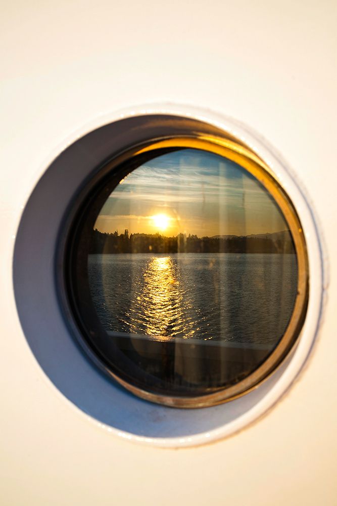 Porthole window views, Puget Sound ferries, Washington State, USA. art print by Rob Casey for $57.95 CAD