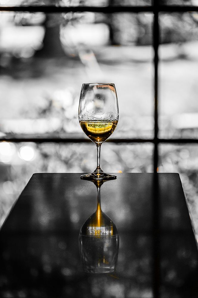 Washington State-Woodinville A glass of white wine reflects a spring day in a Woodinville winery art print by Richard Duval for $57.95 CAD