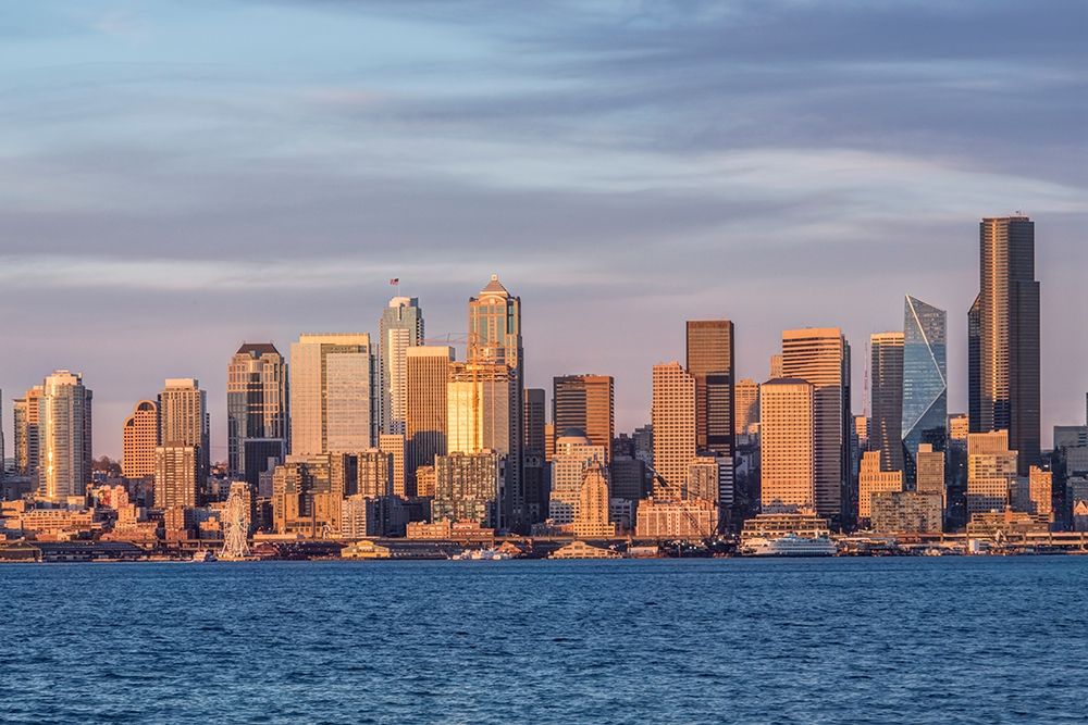 Washington State-Seattle Waterfront and Skyline at Sunset art print by Rob Tilley for $57.95 CAD