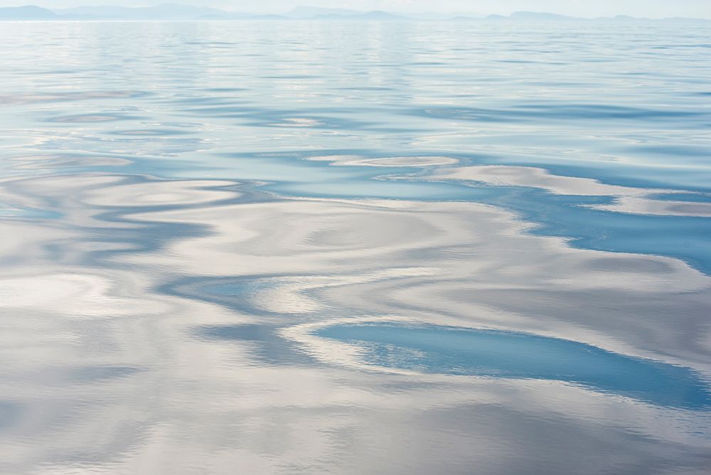 USA, Strait of Georgia. Cloud patterns reflection on calm Salish Sea. art print by Trish Drury for $57.95 CAD
