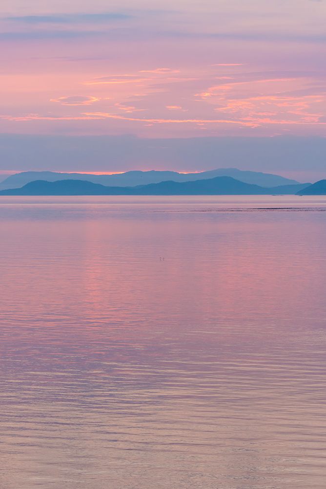 USA, San Juan Islands, Washington Reflected sunset sky from Sucia Island view to Strait of Georgia. art print by Trish Drury for $57.95 CAD