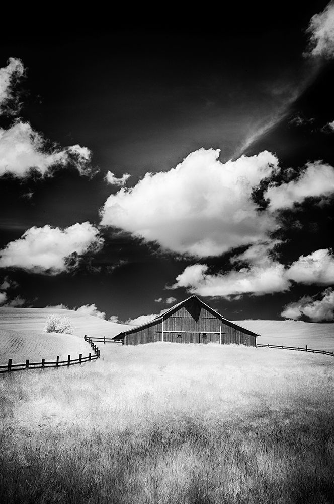 USA-Palouse Country-Washington State-Infrared Palouse fields and barn art print by Terry Eggers for $57.95 CAD