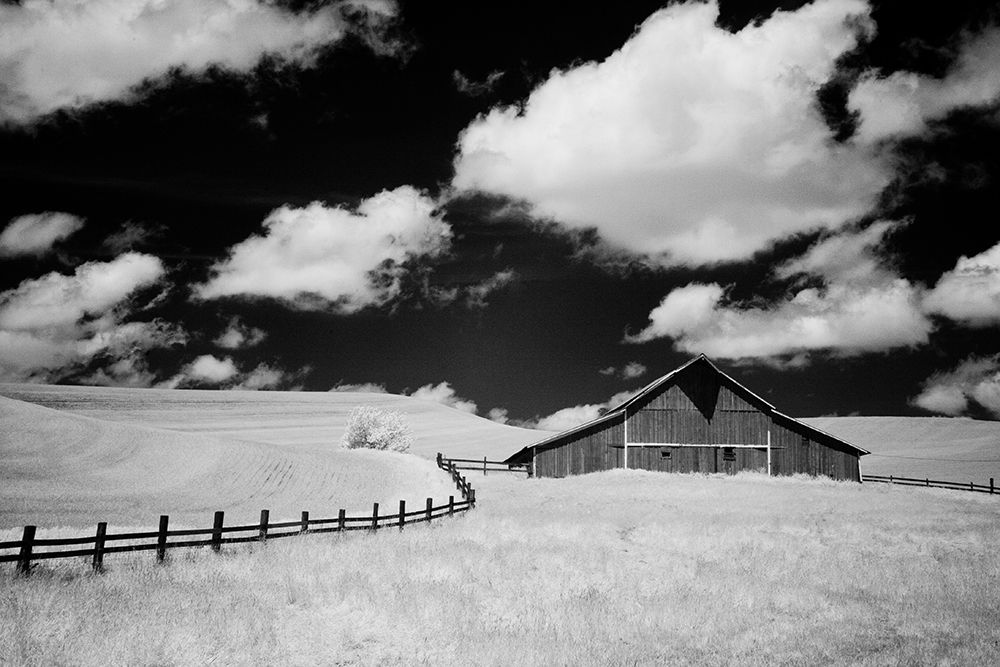 USA-Palouse Country-Washington State-Infrared Palouse fields and barn art print by Terry Eggers for $57.95 CAD