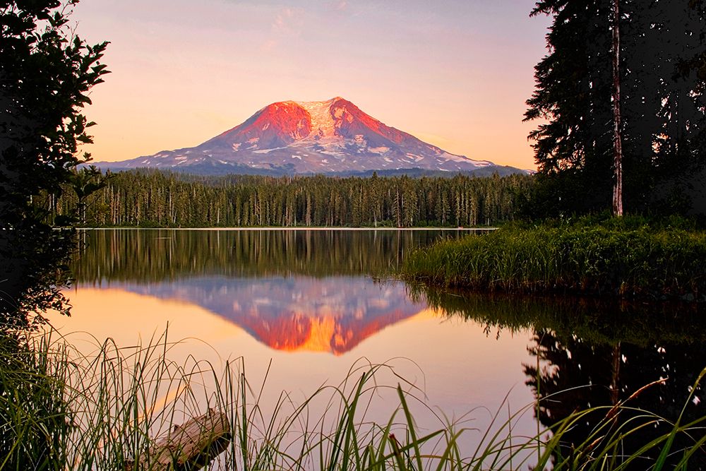 USA-Washington State-Sunset on Mt-Adams reflecting in Lake Takhlakh art print by Terry Eggers for $57.95 CAD