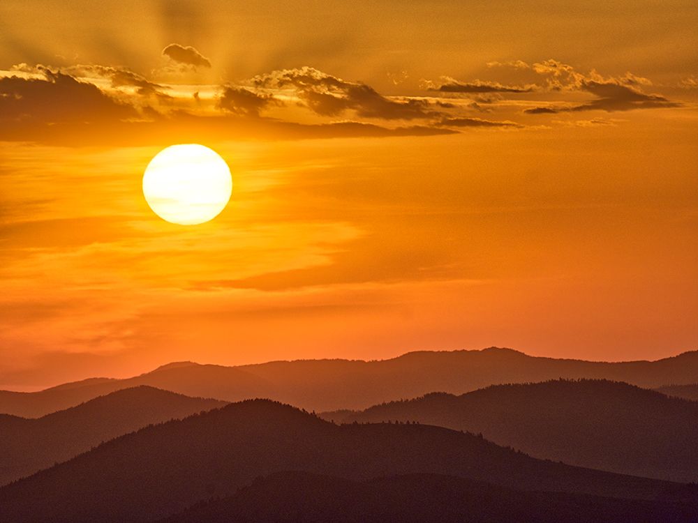 USA-Washington State-Palouse Region Sunrise from Steptoe Butte with hills and sunrays art print by Terry Eggers for $57.95 CAD