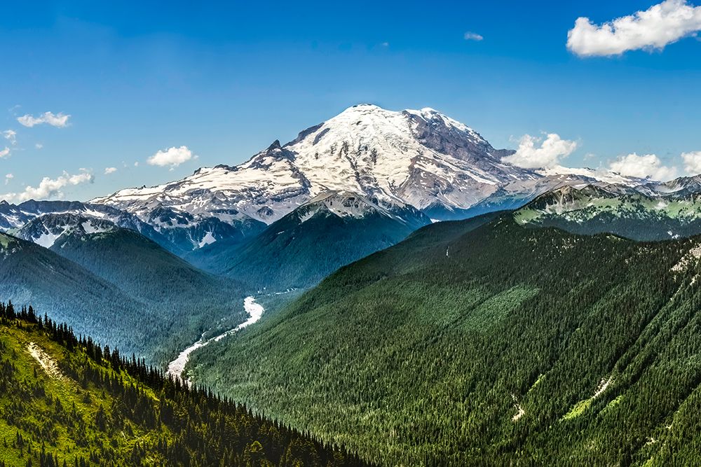 Mount Rainier white River Green Mountains Crystal Mountain lookout, Washington State, Usa. art print by William Perry for $57.95 CAD