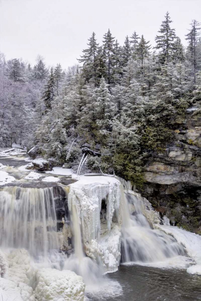 West Virginia Waterfall in winter landscape art print by Jay OBrien for $57.95 CAD