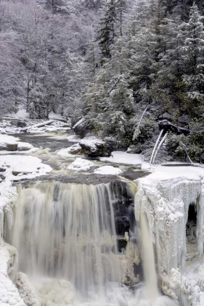 West Virginia Waterfall in winter landscape art print by Jay OBrien for $57.95 CAD