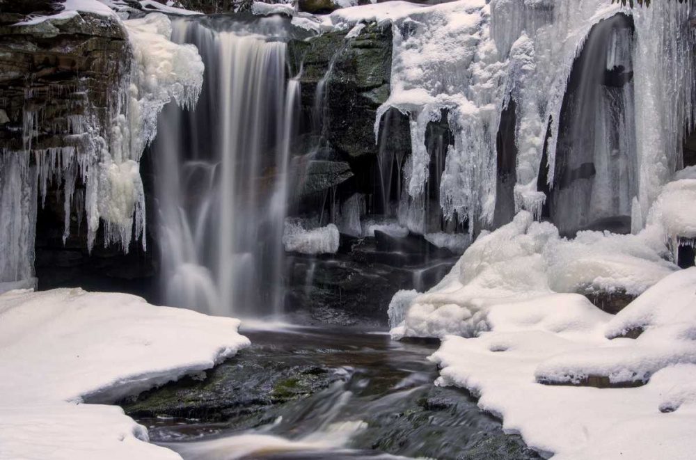 West Virginia, Blackwater Falls Frozen waterfall art print by Jay OBrien for $57.95 CAD
