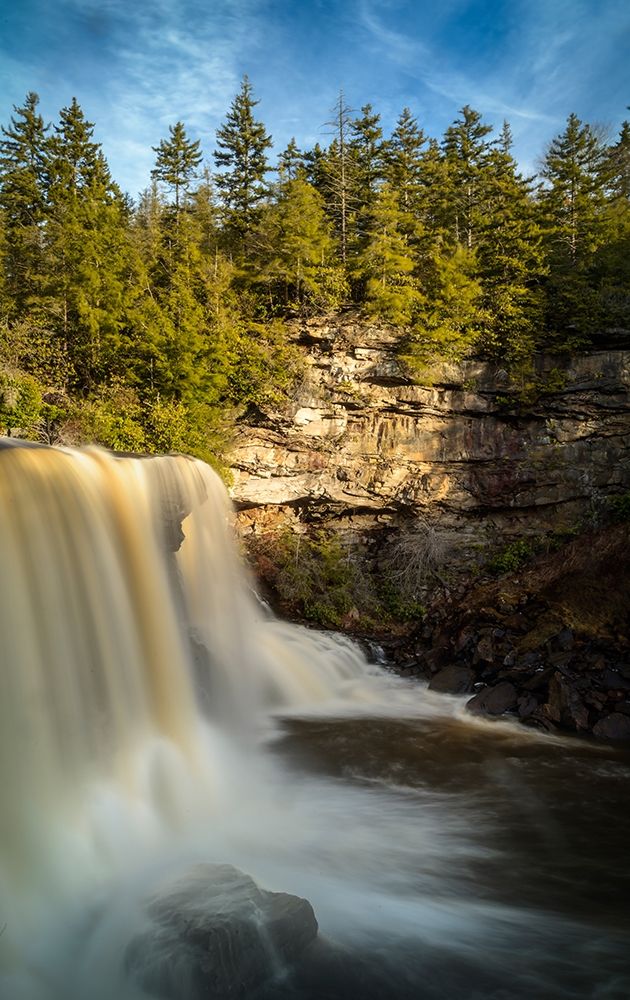West Virginia-Blackwater Falls Waterfall landscape in winter art print by Jaynes Gallery for $57.95 CAD