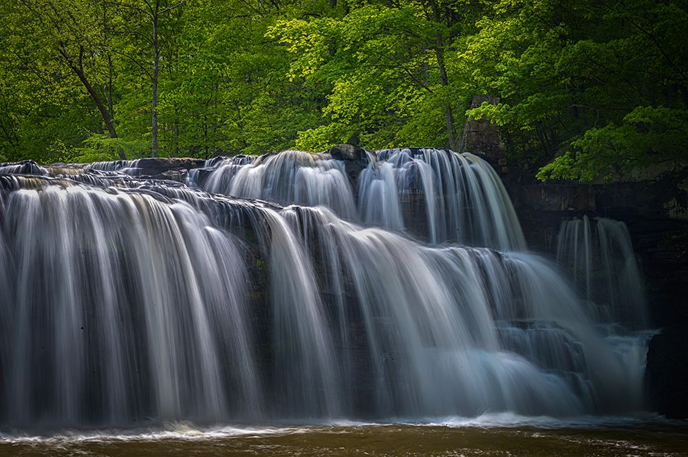 USA-West Virginia-New River Gorge National Park river waterfalls and forest in spring art print by Jaynes Gallery for $57.95 CAD