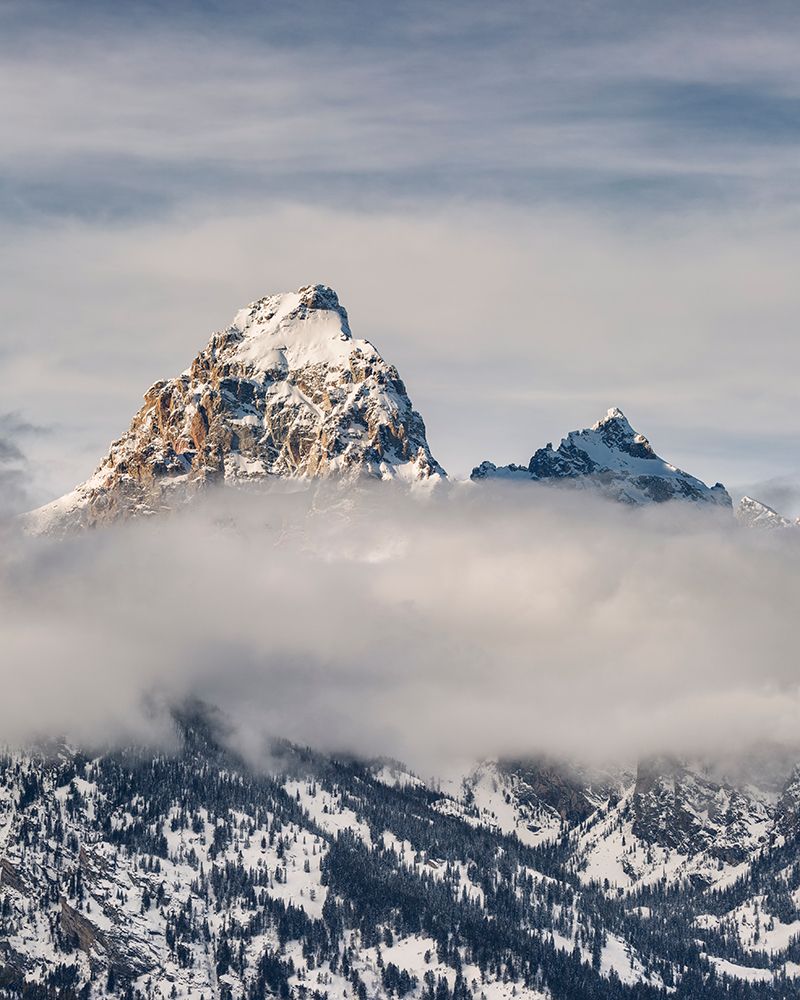 USA, Wyoming, Grand Teton National Park, Jackson. Grand Teton and Mount Owen above the clouds art print by Ann Collins for $57.95 CAD