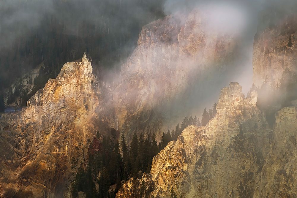 View from Artist Point at sunrise-Grand Canyon of Yellowstone-Yellowstone National Park-Wyoming art print by Adam Jones for $57.95 CAD
