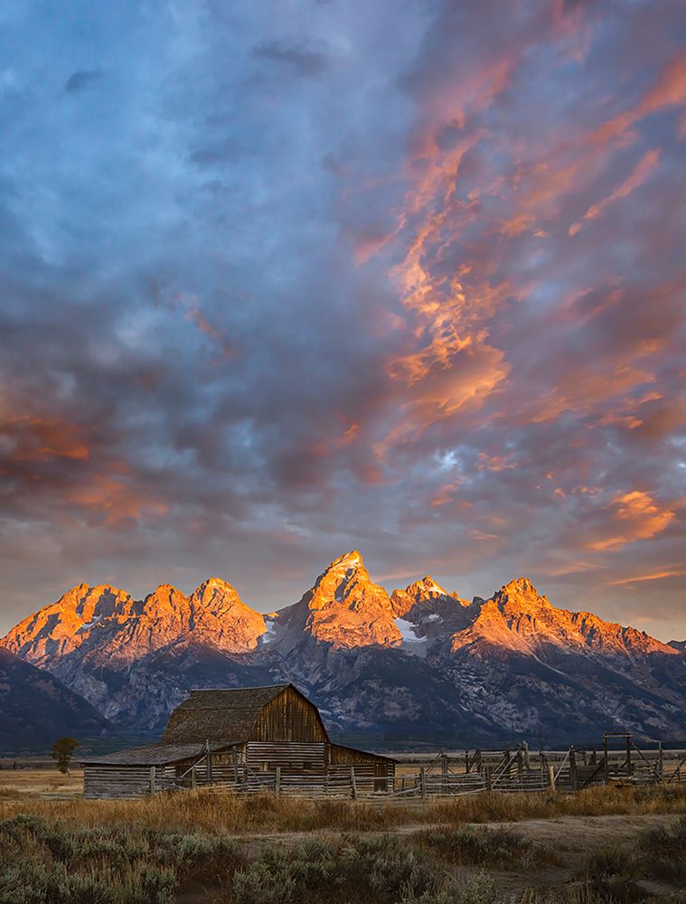 Historical Moulton barn at sunrise-Grand Teton National Park-Wyoming art print by Adam Jones for $57.95 CAD