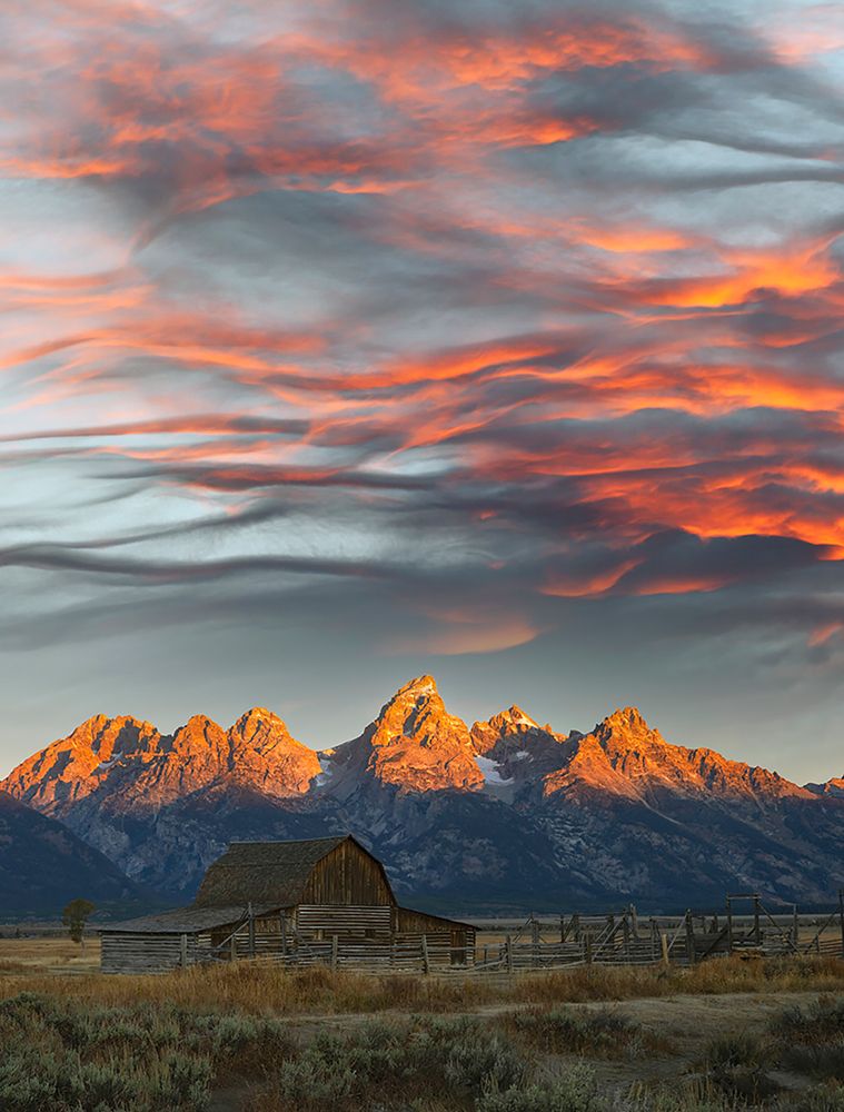 Historical Moulton barn at sunrise-Grand Teton National Park-Wyoming art print by Adam Jones for $57.95 CAD