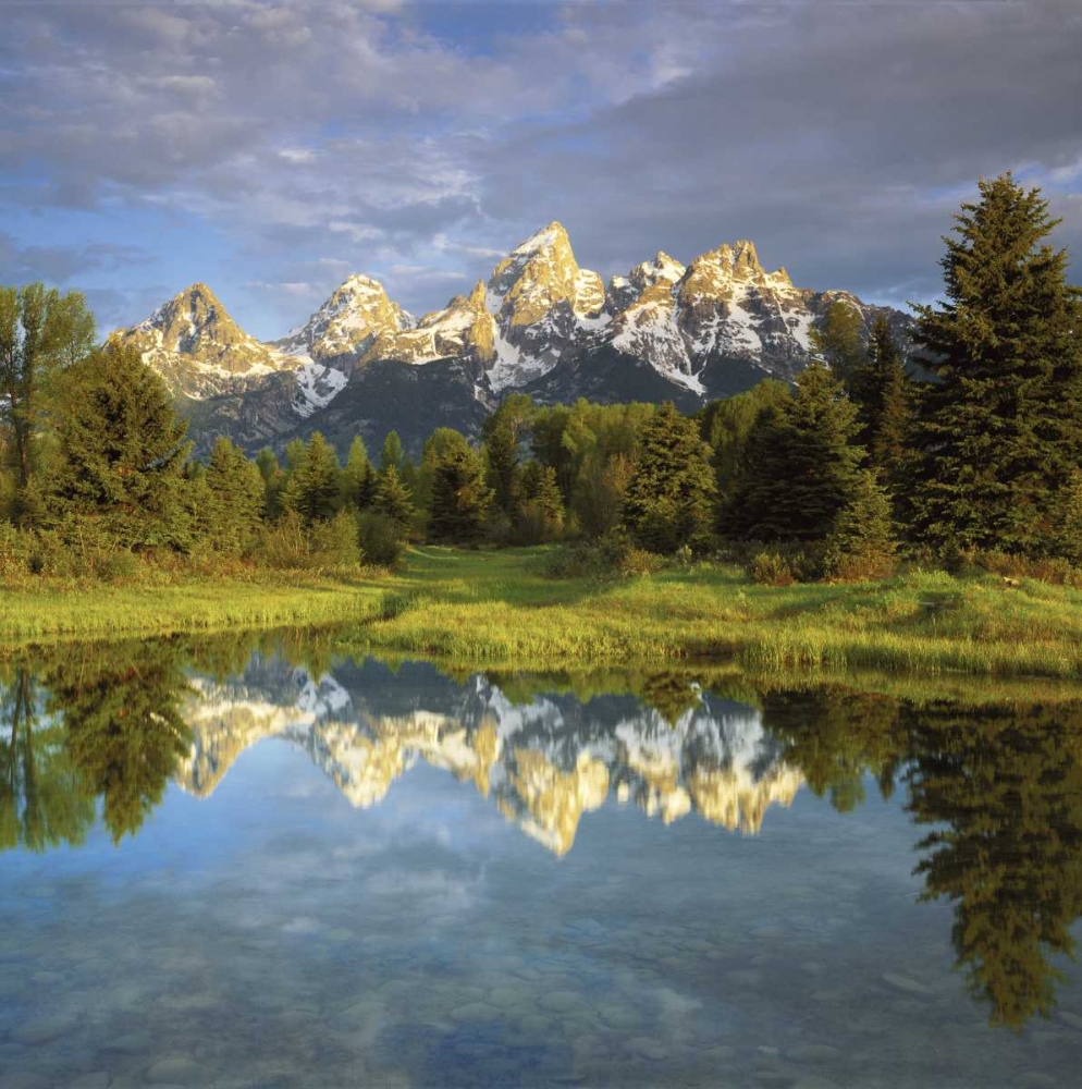 WY, Grand Tetons reflecting in the Snake River art print by Christopher Talbot Frank for $57.95 CAD