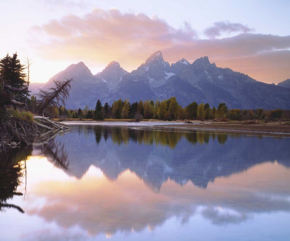 WY, Grand Tetons reflecting in the Snake River art print by Christopher Talbot Frank for $57.95 CAD