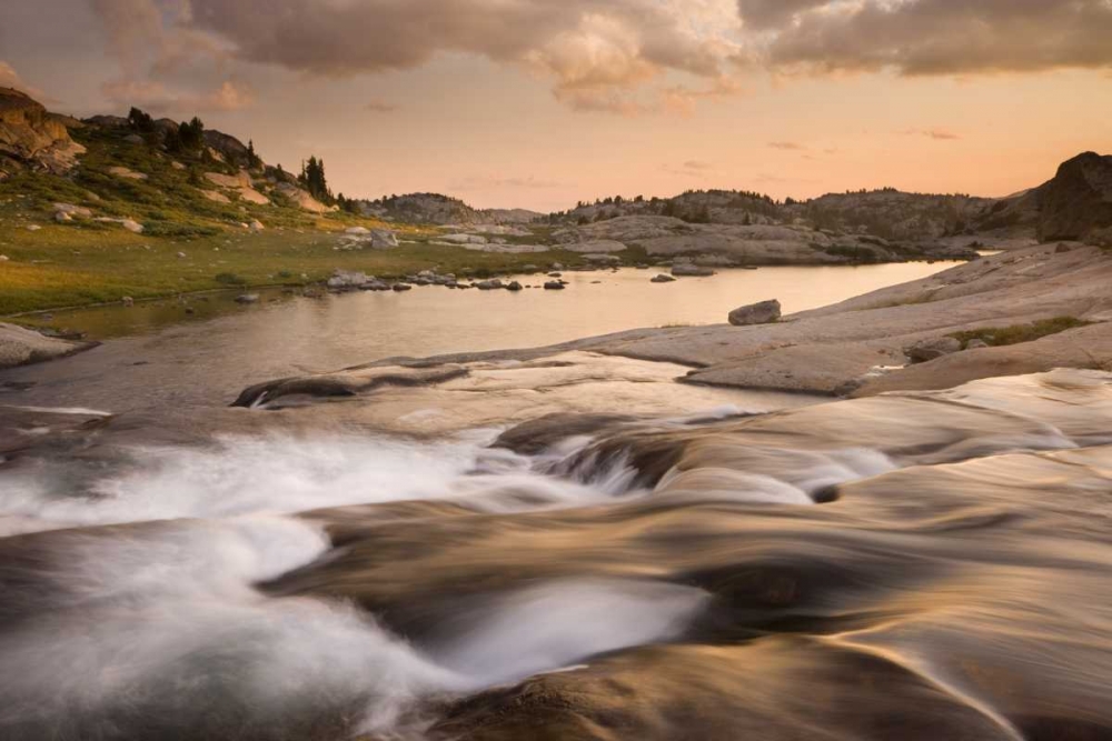 WY, Bridger NF Sunset on rapids and stream art print by Don Paulson for $57.95 CAD
