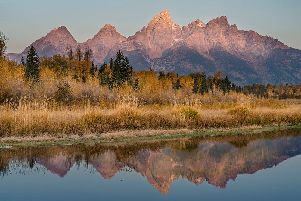 USA-Wyoming-Grand Teton National Park Grand Teton Mountains reflect in lake art print by Jaynes Gallery for $57.95 CAD