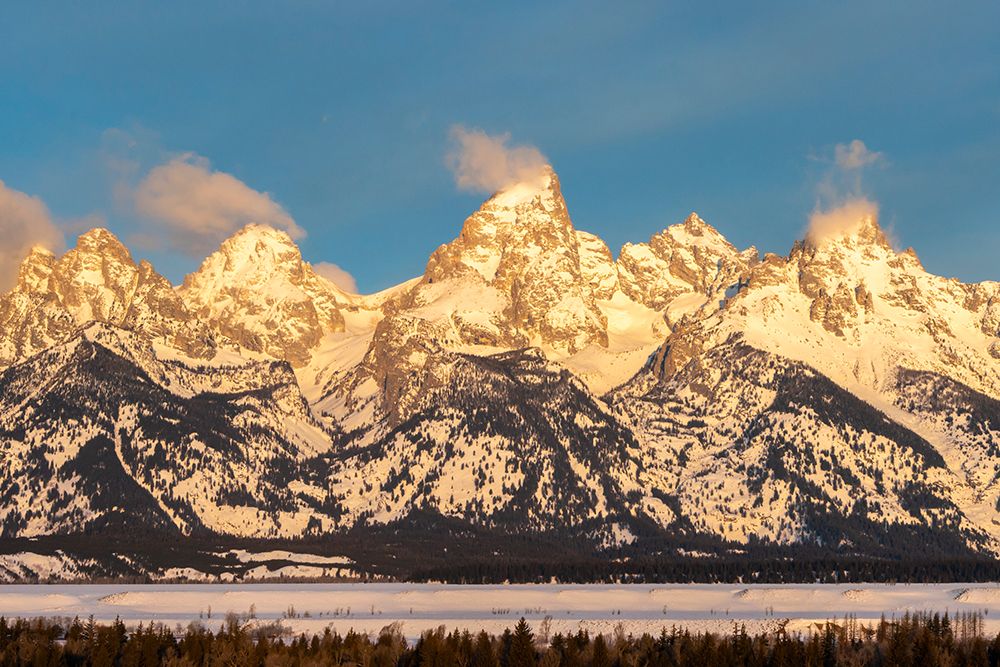 USA- Wyoming- Grand Teton National Park. Grand Tetons in winter. art print by Jaynes Gallery for $57.95 CAD