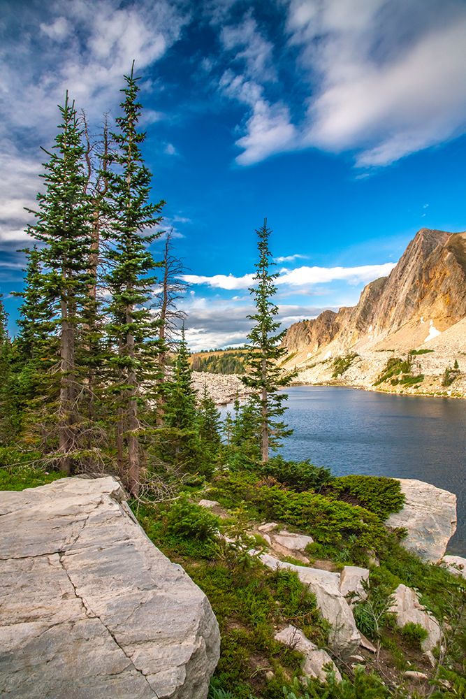 USA, Wyoming, Medicine Bow National Forest. Landscape with Lookout Lake and mountain. art print by Jaynes Gallery for $57.95 CAD