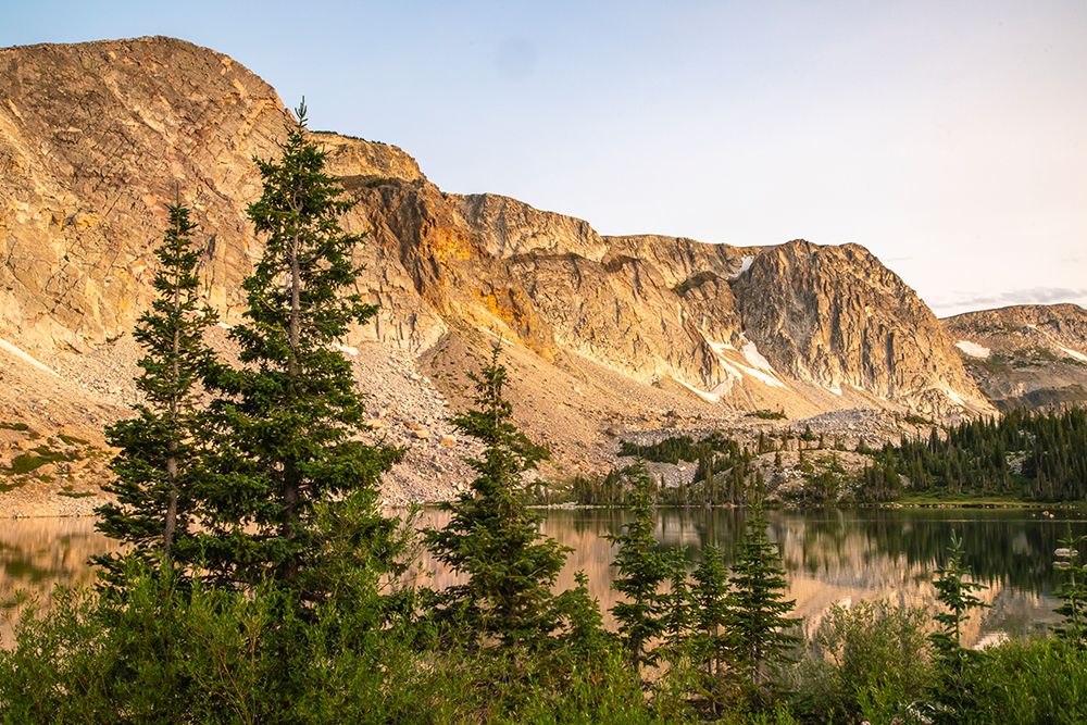 USA, Wyoming, Medicine Bow National Forest. Landscape with mountain and   Lake Marie reflection. art print by Jaynes Gallery for $57.95 CAD