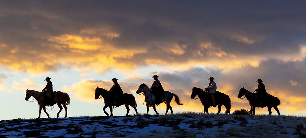 USA- Shell- Wyoming. Hideout Ranch cowboys and cowgirls art print by Darrell Gulin for $57.95 CAD