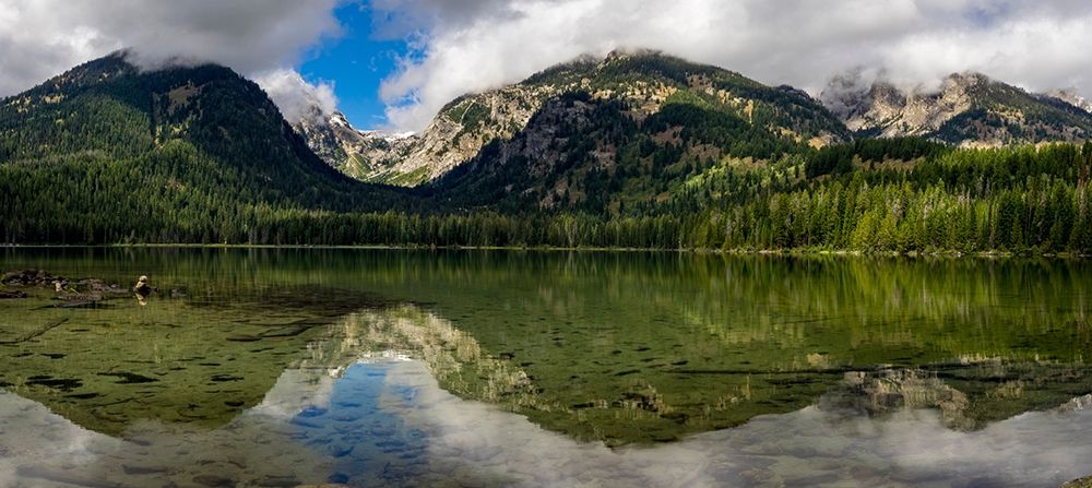 Panoramic reflection in Bradley Lake-Grand Teton National Park-Wyoming art print by Howie Garber for $57.95 CAD