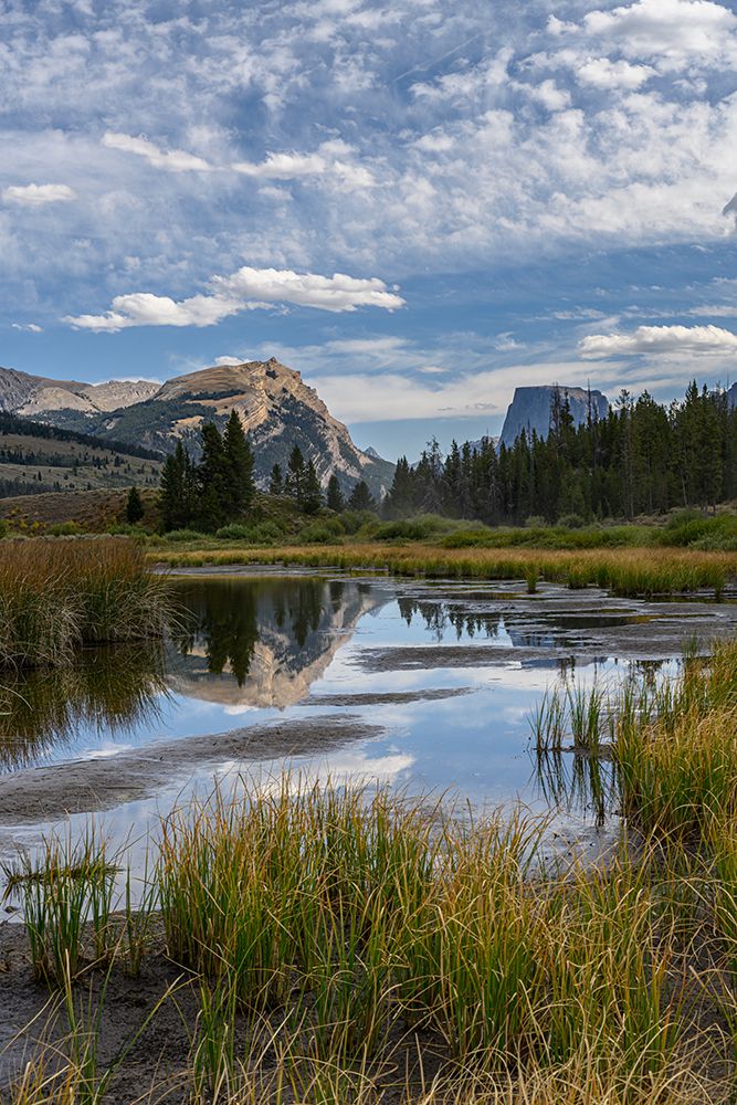 USA-Wyoming-White Rock Mountain and Squaretop Peak above Green River wetland-Wind River Mountains art print by Howie Garber for $57.95 CAD